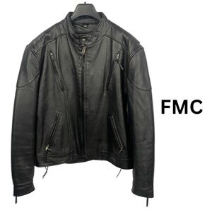 FMC First Manufacturing Co. Inc. Thinsulate Outer Shell Leather Biker Jacket -54